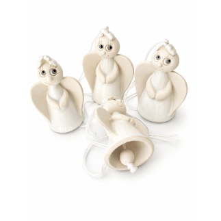 White Clay Angel Bell | Handmade Clay Decoration | molinuke.lt