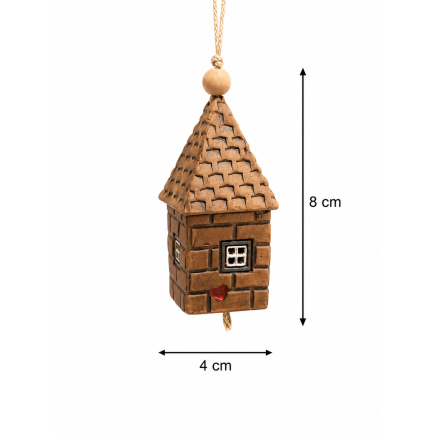Handmade Ceramic Hanging House "Red Heart"