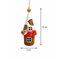 Handmade Ceramic House Wind Bell with Bird