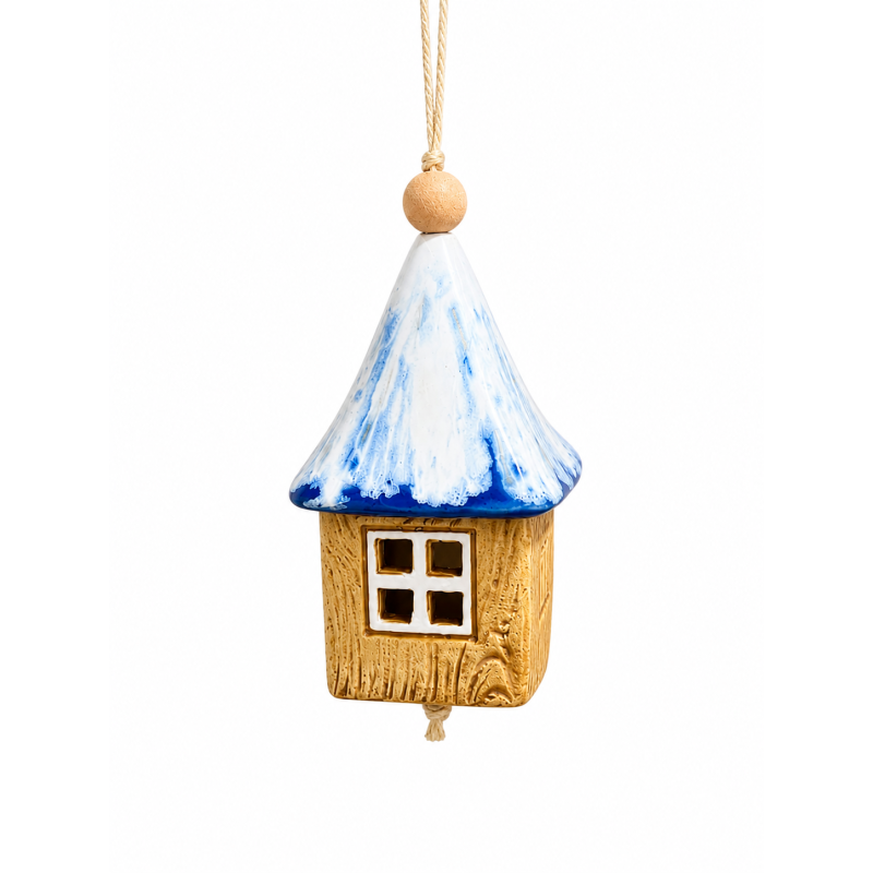Handmade Ceramic House Wind Bell