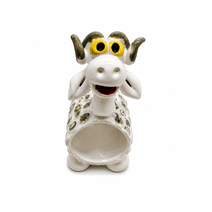 Handmade ceramic ram figurine