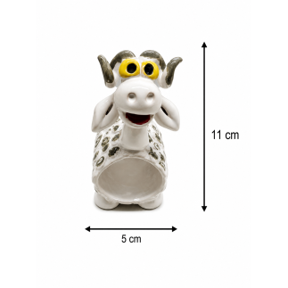 Handmade ceramic ram figurine