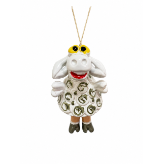 Handmade ceramic sheep bell.