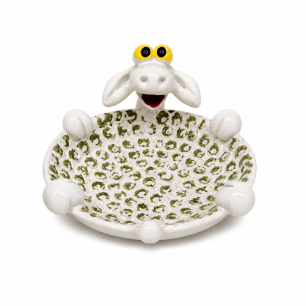 Handmade ceramic sheep jewelry and trinket dish