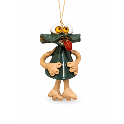 Handmade ceramic frog wind bell