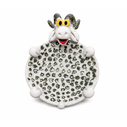 Handmade ceramic ram trinket dish