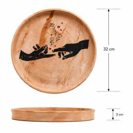 Handmade Ceramic Decorative Plate "The Touch"