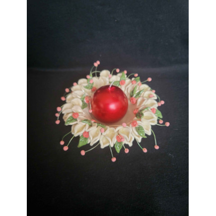 Handmade Pink Ceramic Candlestick - Altar with Handles | Warm Interior Accent | molinuke.lt