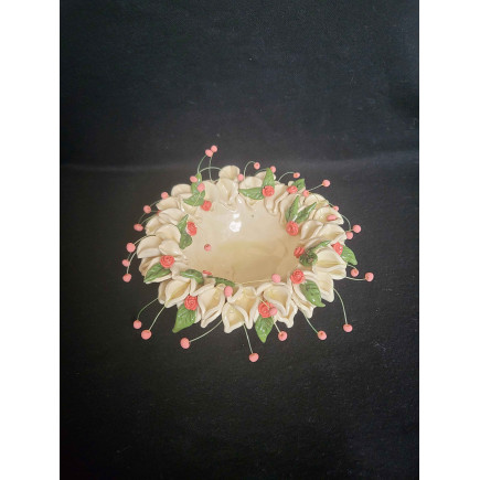 Handmade Ceramic Candlestick - Pink Altar with Handles