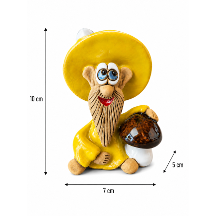 Ceramic House Gnome with Mushroom