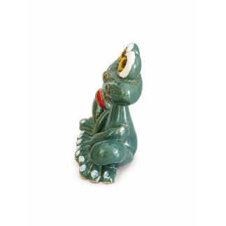 Handmade ceramic frog for incense sticks