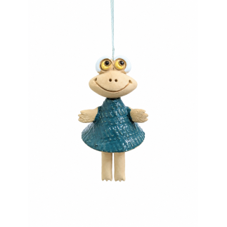 Handmade ceramic frog bell