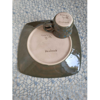Handmade Ceramic Plate & Cup Set – Natural & Unique | molinuke.lt