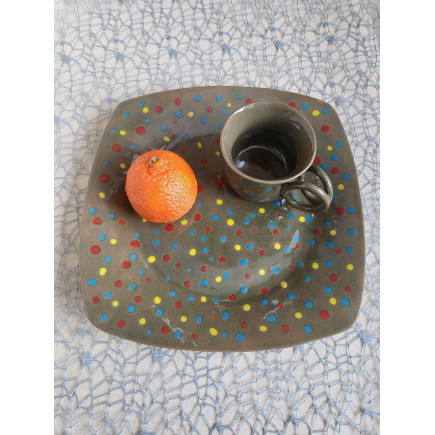 Handmade Ceramic Plate & Cup Set – Natural & Unique | molinuke.lt