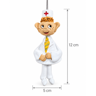 Handmade Ceramic Doctor Figurine – Hanging Decoration