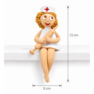 Handmade Ceramic Nurse Figurine – Shelf Sitter, Nurse Gift