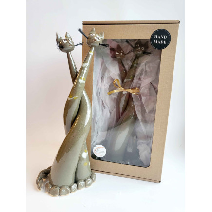 Curled Cats Incense Holder (with Box)