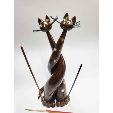 Handcrafted Ceramic "Curled Cats" Incense Holder – molinuke.lt