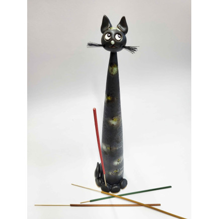 Tall Cat Incense Holder – Handmade Ceramic Decor | molinuke.lt