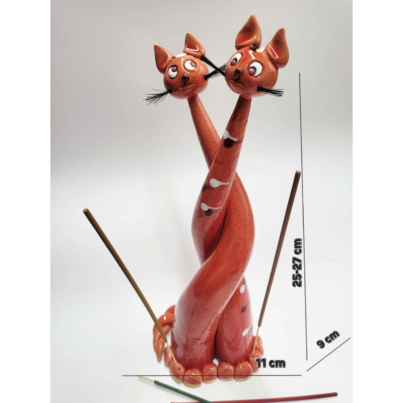 Curled Cats Incense Holder (No Box)