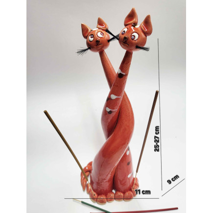Curled Cats Incense Holder (No Box)
