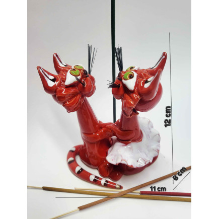 Dancing Cats Incense Holder