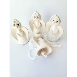 White Clay Angel Bell | Handmade Clay Decoration | molinuke.lt