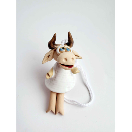 Handmade Clay Cow Bell – Cute Gift or Decoration | molinuke.lt