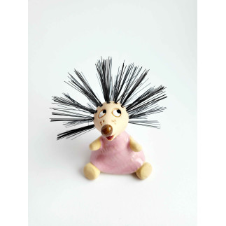 Hedgehog Girl – Handmade Clay Figurine | molinuke.lt