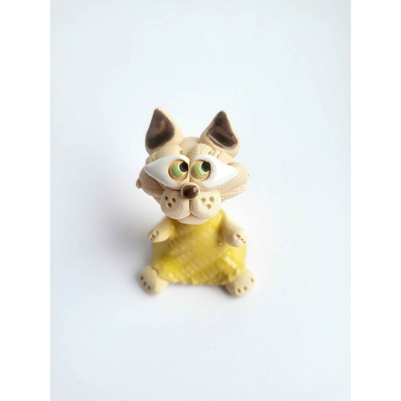 Handmade Girl Kitten Figurine – Ceramic Gift Idea | molinuke.lt
