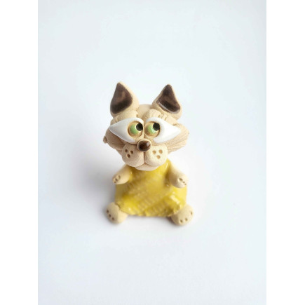 Handmade Girl Kitten Figurine – Ceramic Gift Idea | molinuke.lt