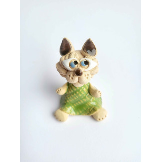 Handmade Girl Kitten Figurine – Ceramic Gift Idea | molinuke.lt