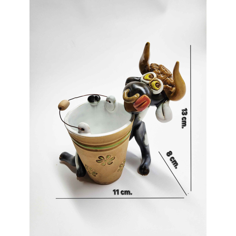 Clay Bull with Bucket (Front View)