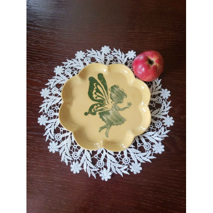 molinuke.lt – Handmade Flower‑Shaped Platelet with Fairy Motif “Clay Fairy”