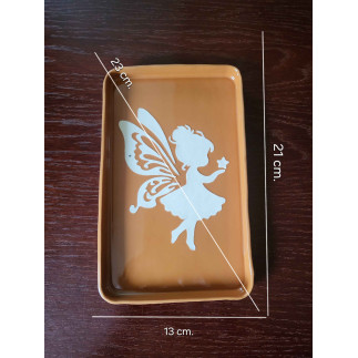 “Clay Secret” – Handmade Red Clay Coaster with Fairy Motif
