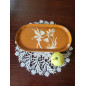 “Clay Secret” – Handmade Elongated Red Clay Coaster with Flower Fairy Motif