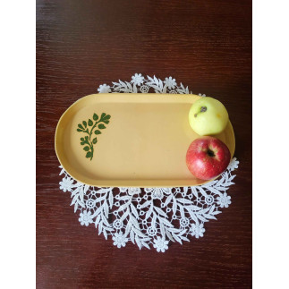molinuke.lt – Handmade Yellow Clay Coaster “Sun Mosaic”