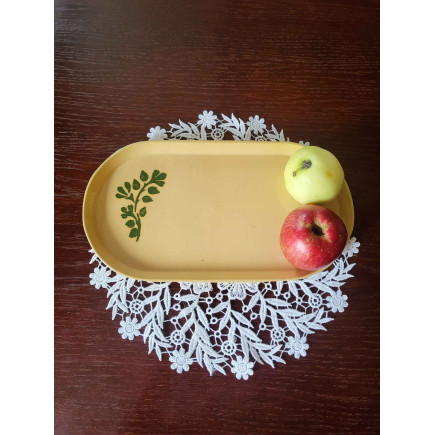molinuke.lt – Handmade Yellow Clay Coaster “Sun Mosaic”