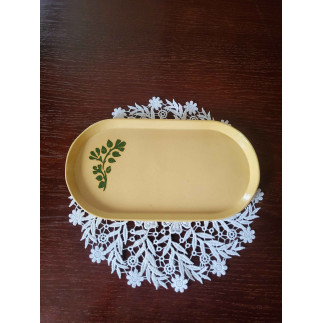 molinuke.lt – Handmade Yellow Clay Coaster “Sun Mosaic”