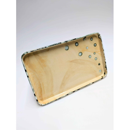 Handmade colored clay coaster for sweets and snacks