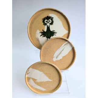 Rankų darbo šamoto molio lėkštutės