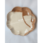 Handmade Flower-Shaped Clay Plates – Set of 4, Brown & White Clay Handmade Flower-Shaped Clay Plates – Set of 4, Brown & White Clay