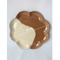 Handmade Flower-Shaped Clay Plates – Set of 4, Brown & White Clay Handmade Flower-Shaped Clay Plates – Set of 4, Brown & White Clay