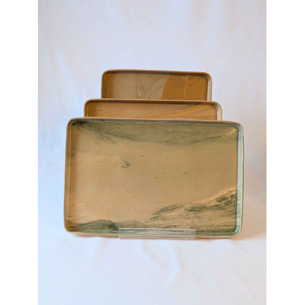 Rankų darbo spalvoto molio padėkliukai – 3 vnt., universalūs serviravimui ir laikymui