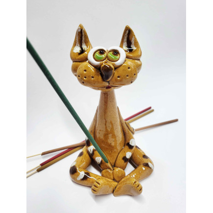 Handcrafted Ceramic Sitting Cat Incense Holder – molinuke.lt