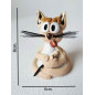 Rankų darbo molinė katino figūrėlė „Tylusis Sargas“