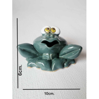 Handmade Clay Frog Figurine – Ceramic Home Decor