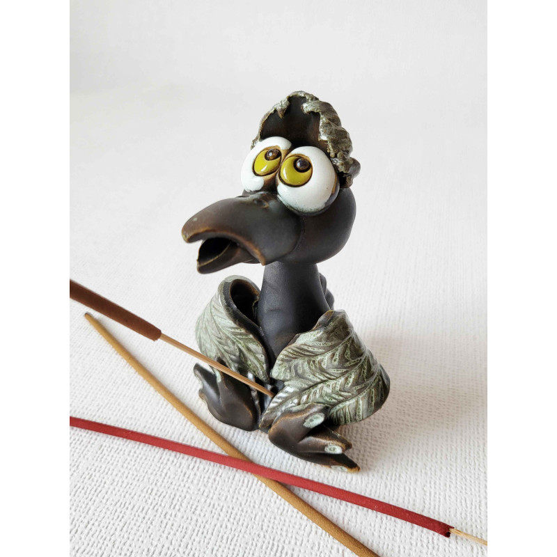 Crow – Handmade Ceramic Incense Holder