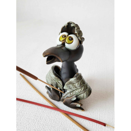 Crow – Handmade Ceramic Incense Holder