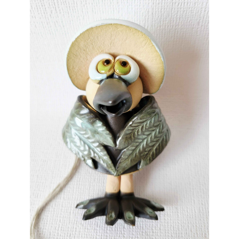 Crow with Hat – Handmade Ceramic Bell